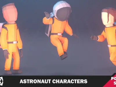Astronaut Characters Pack Low-poly 3D model