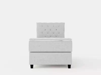 Royal Bed Package With Storage90x200 Light Gray Low-poly 3D model