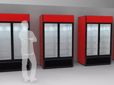 Double Door Cooler - Drinks Fridge Medium Size 3D model