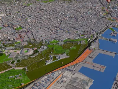 Barcelona City of Spain 3d model 2021 Low-poly 3D model