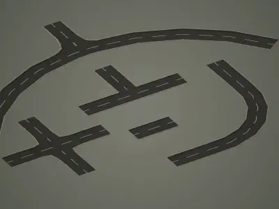 Road Pack - Extended Low-poly  3D model