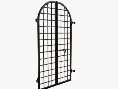 Medieval Door Low-poly 3D model 35