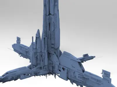 Sci-Fi Assassin Tower Base 7 3D model