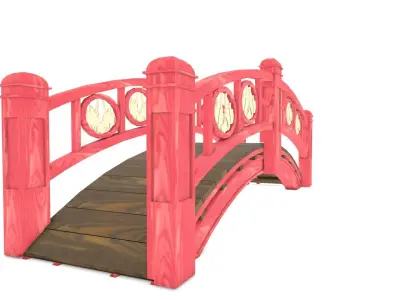 Japanese Bridge Low-poly 3D model