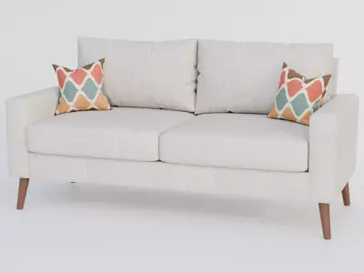Modern 2-Seater Fabric Sofa 3D model