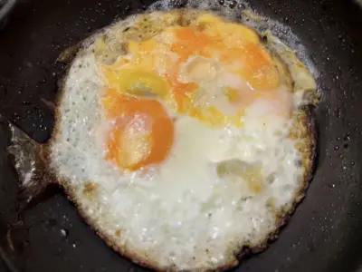 Fried egg in a frying pan 3D print model