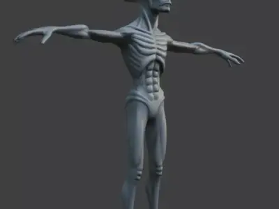 Rigged Alien low poly Low-poly 3D model