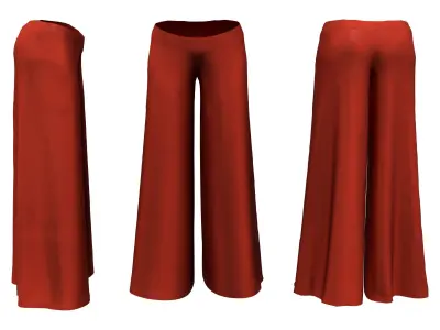 Ladies Gaucho Pants Low-poly 3D model