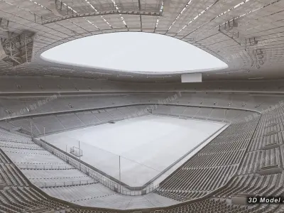 Allianz Arena Stadium - Munich Germany Low-poly 3D model