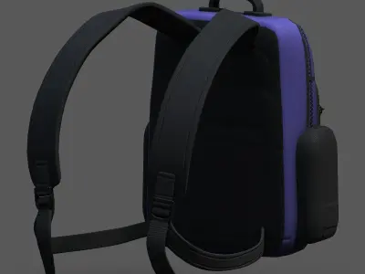 Backpack bag baggage Color 3d low poly Low-poly  Low-poly 3D model 4