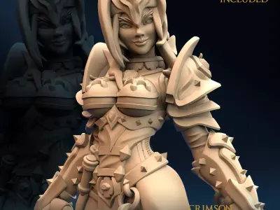 Armored Warrior Crimson Morning Star B 3D print model