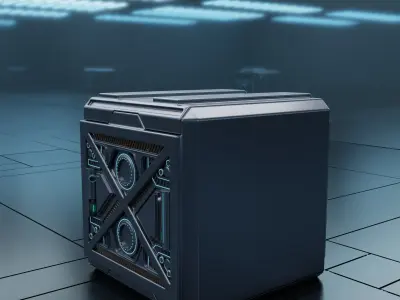 Scifi box 01 Low-poly 3D model