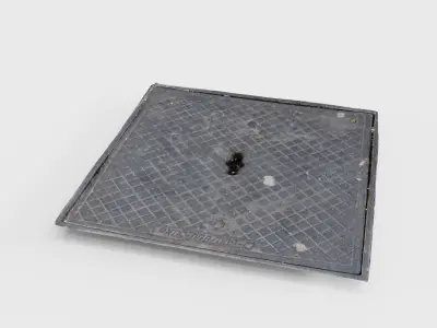 Steel manhole Low-poly 3D model