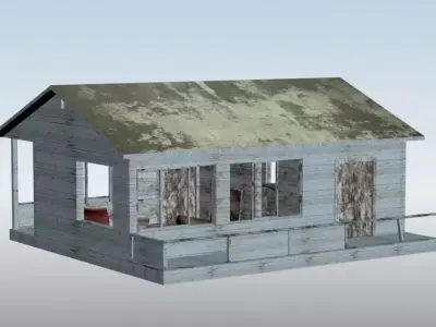 old beach house Low-poly 3D model