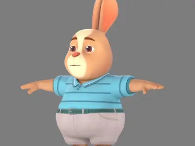 cartoon rabbit 3D model 14