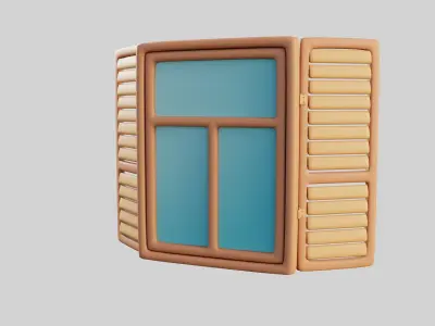 Cartoon Window 26a 3D model