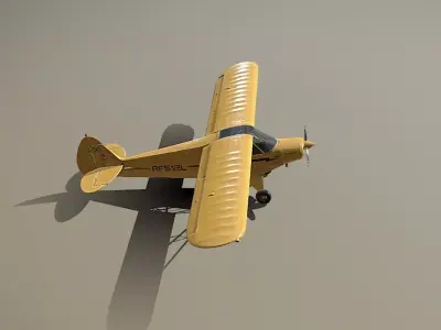 Realistic 3D Printed Piper PA-18 Propeller Airplane Model 3D print model