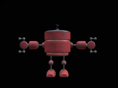 Old Robot Low-poly 3D model get