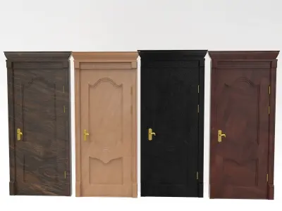door set collection four wooden doors 3D Model Pack