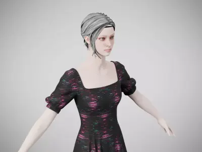 Dress 27 Light Burst Static Low-poly 3D model