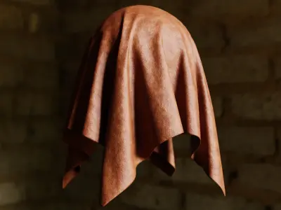 Procedural Orange Tan Leather PBR Material Shader Texture