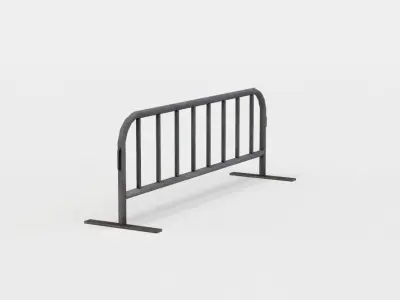 Metal fence Low-poly 3D model