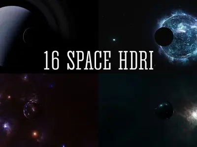 16  Space realistic HDRI Sci-fi 3D Model pack Low-poly 3D model