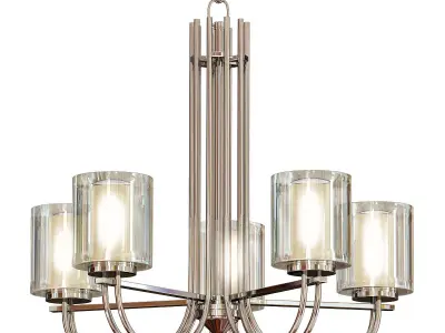Possini Euro Melody 26 34 Wide Brushed Nickel Chandelier 3D model