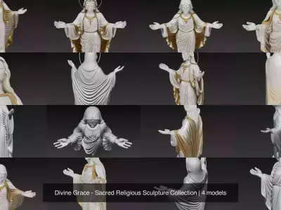 Divine Grace - Sacred Religious Sculpture Collection 3D Model Pack