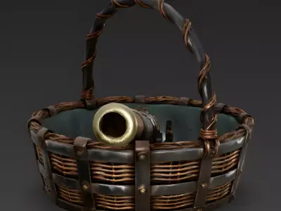 Realistic Steampunk Easter Cannon 3D Model 3D Model Low-poly 3D model