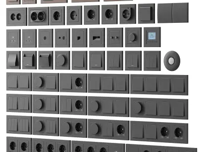 Sockets and Switches Schneider Electric AtlasDesign 3D model