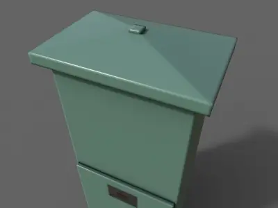PBR Electric Box Green V4 Low-poly 3D model