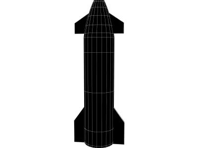 Cartoon Spacex Starship v1 001 Low-poly 3D model