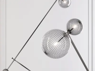 Restoration Hardware Glass Globe Mobile BOOM FLOOR LAMP 3D model