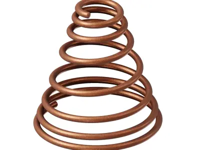 Antique Copper Conical Spring 3D model