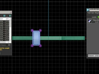 Open End Women Light Weight Band Baguette Stone Ring 3D print model