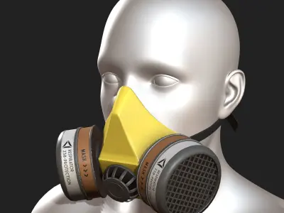 Gas mask respirator scifi military combat  Low-poly 3D model