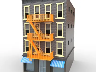 NYC Building 4 - PBR Low-poly 3D model