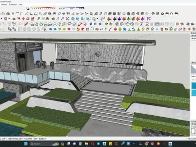 Gate house pedestrian urban steps 3d model 3D model