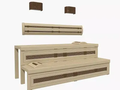 Sauna bench 01 3D model