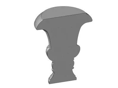 Half carved urn wall shelf bracket and corbel 3D print model