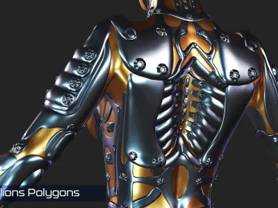 Ghost Hental Cyberpunk Android Girl 3D model