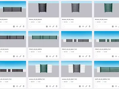 Pack of 91 Gate and Wicket Models 3D model