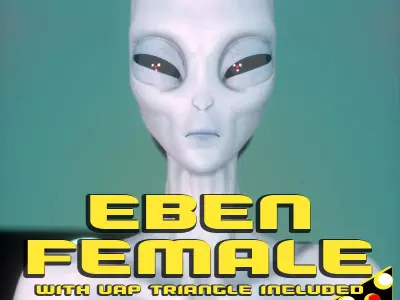 Eben Female Alien with UAP Triangle 3D model