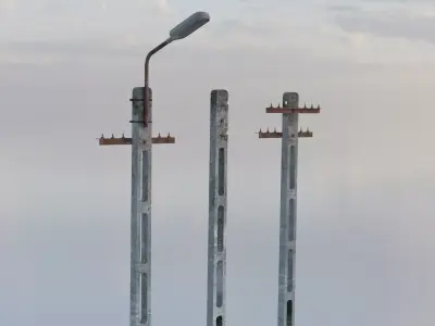 street electric pole with lamp Free low-poly 3D model