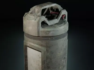 Sci-Fi Canister Cylinder Low-poly 3D model