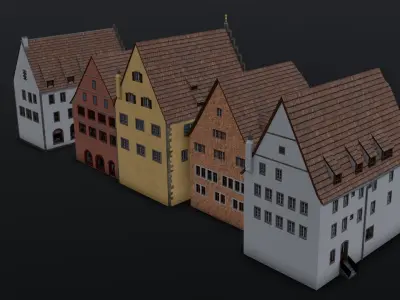Building Pack 3D Model Low-poly 3D model