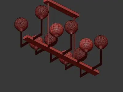 Ball Valley Chandelier 10 3D model