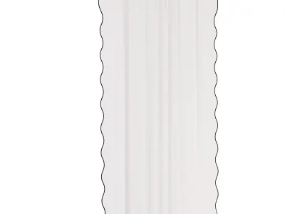Marbella Curtain Scalloped Linen With Coloured Trim 3D model