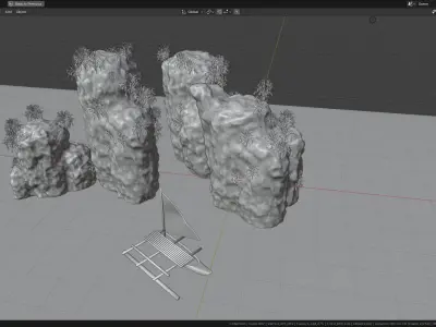 Sea and Rock environment 3D model